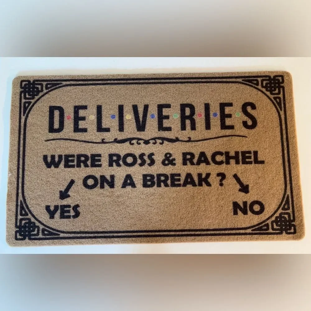 Funny Doormat: Ross and Rachel 'On A Break' Welcome Mat, 29 x 17.5 inch